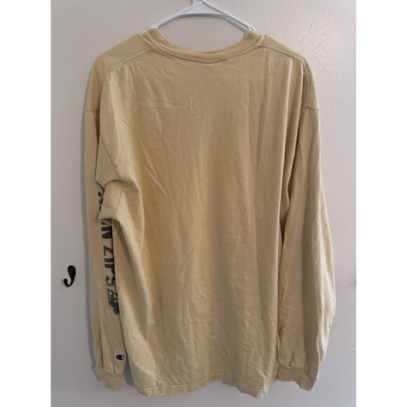 Vintage Champion University of Akron Zips Long Sleeve Shirt XL Tan Spell Out - Picture 4 of 5